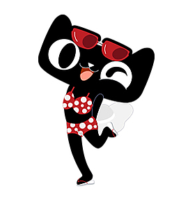 在跳舞的天猫形象设计LOGO标