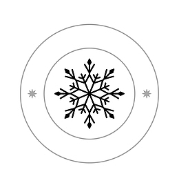 黑色冬季雪花标签