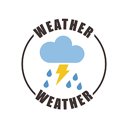 矢量卡通雷雨标志