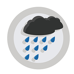 卡通阴雨天气预报标志矢量图标