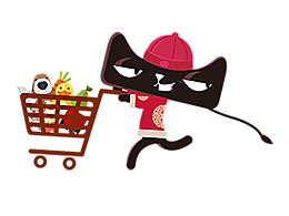 推着购物车的天猫形象设计LOG