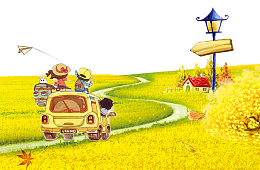 卡通手绘黄色秋天banner