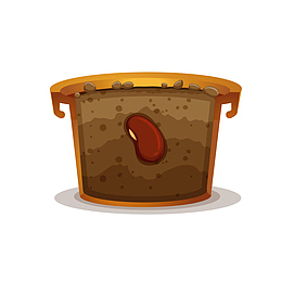 花盆埋种子装饰素材图案