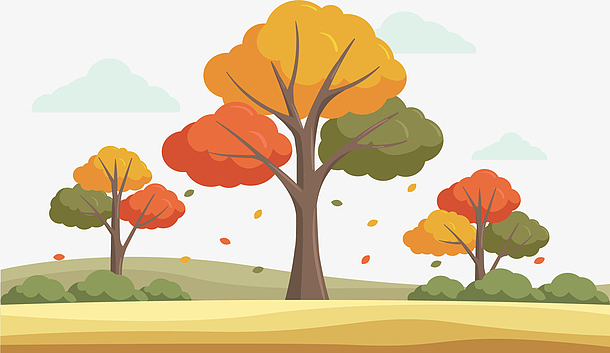 美丽秋天景色落叶