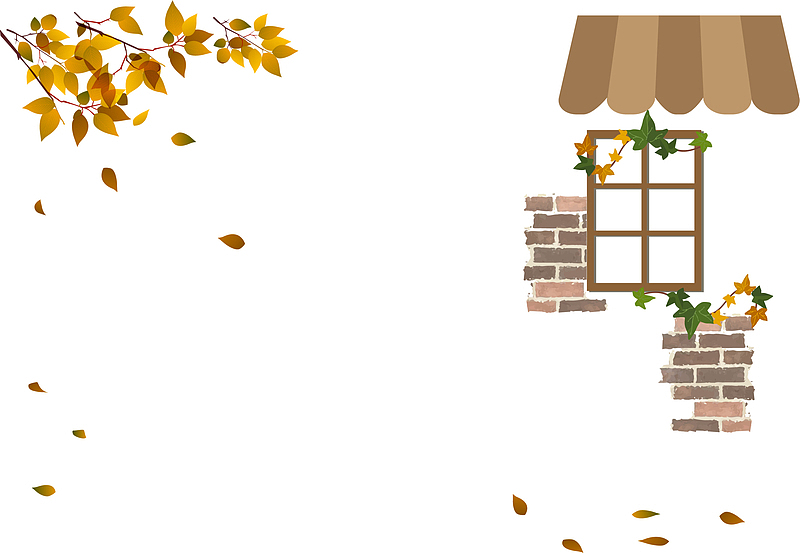 秋季美丽落叶小屋