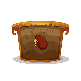 花盆发芽装饰素材图案