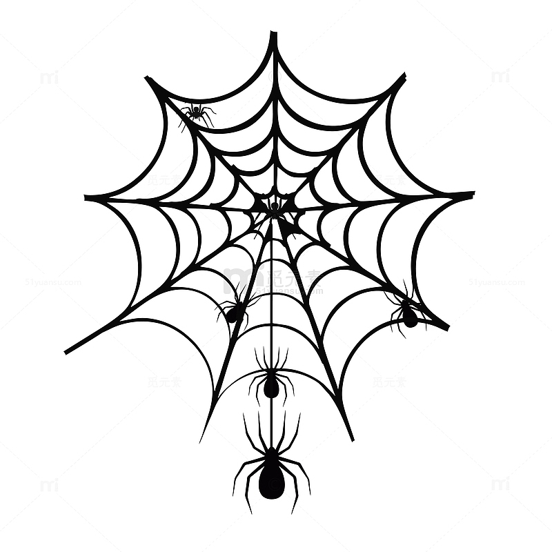 万圣节蜘蛛网装饰素材图案