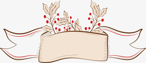 手绘节日彩带标题框