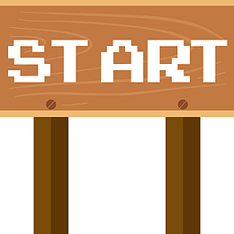 卡通儿童动漫游戏出发点木牌矢量