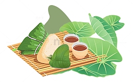 传统节日端午节粽子美食广告插画