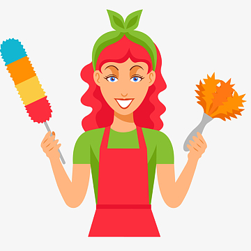 家庭主妇做家务插画