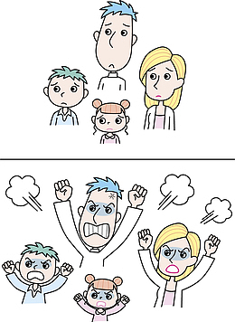 矢量气愤的一家人