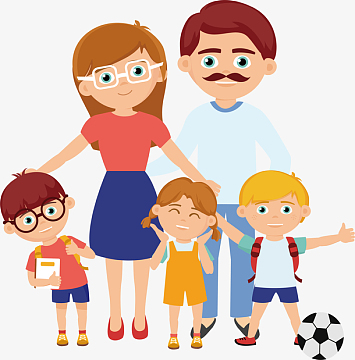 卡通世界家庭日幸福一家人矢量素