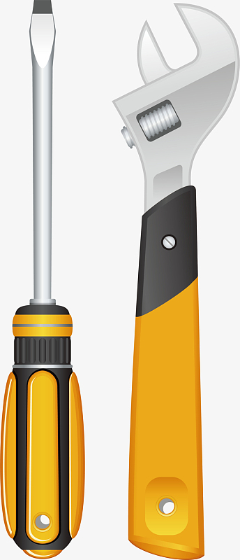 家庭生活工具扳手螺丝刀素材矢量