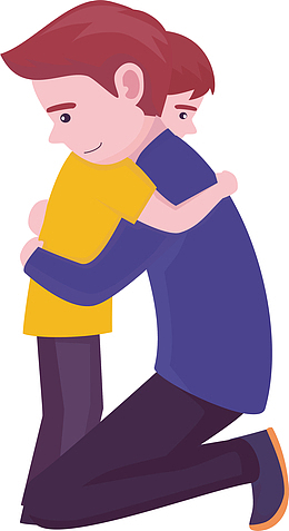 父子深情拥抱父亲节主题矢量素材