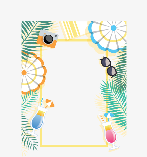 夏天沙滩度假边框
