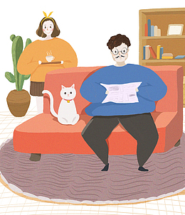 父亲节快乐居家生活父女温馨家庭