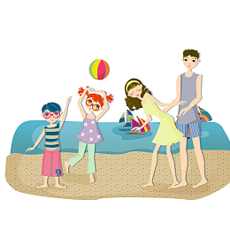 亲子旅行家庭人物设计