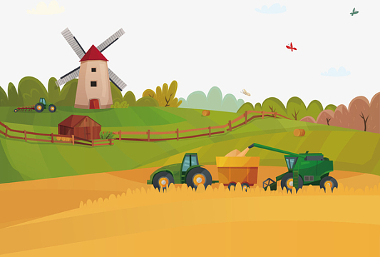 矢量秋天大丰收场景