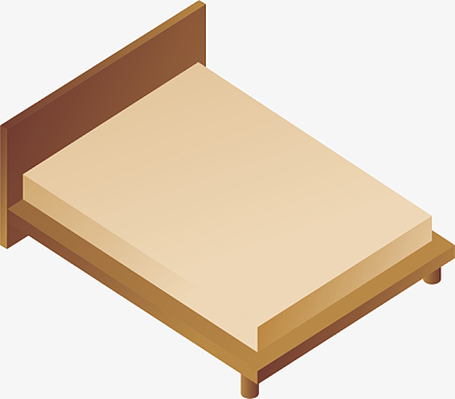 aipng单人床矢量素材aipng矢量图卧室家具png手绘两张床aipng卡通床