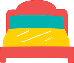 卡通粉红色的舒适的床