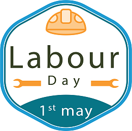 多边形边框劳动节标签