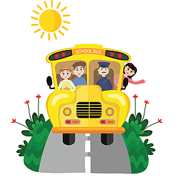 开学季路上的校车