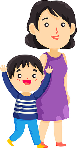 母亲节带着孩子的妈妈