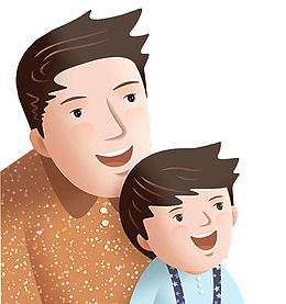手绘人物插图父亲节装饰插图爸爸