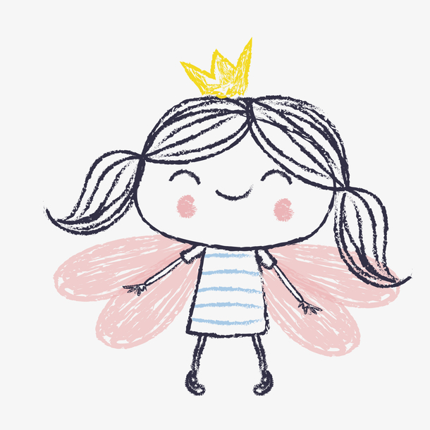 手绘女孩子公主素材图案