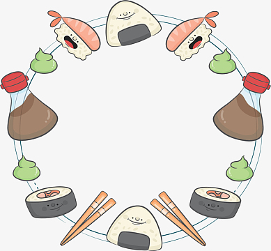 卡通日本寿司小人