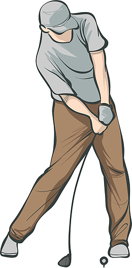 卡通高尔夫体育免抠png人物插画