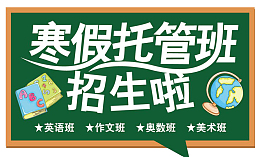 寒假托管招生海报设计