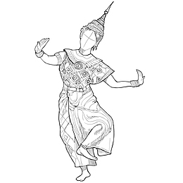 泰国舞蹈小人手绘