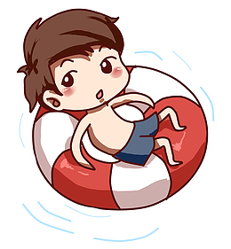 设计游泳的小男孩