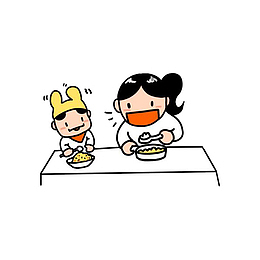 妈妈喂孩子吃饭