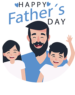 开心跟爸爸在一起的孩子