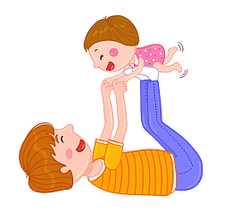 父亲节亲子插图爸爸与孩子玩闹