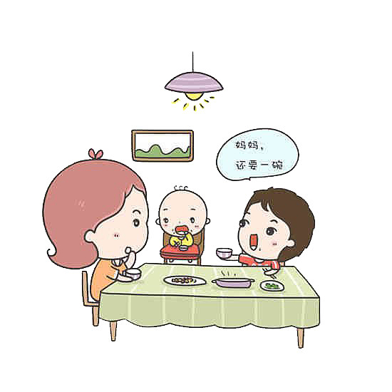 妈妈喂孩子饭