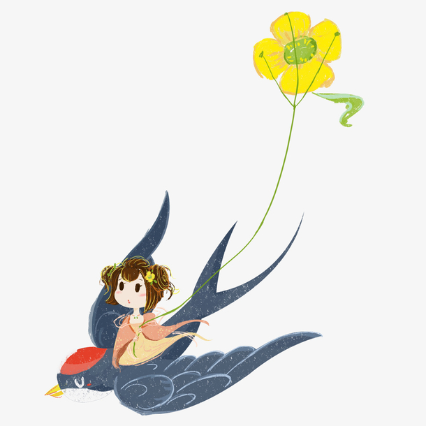 燕子放风筝素材下载