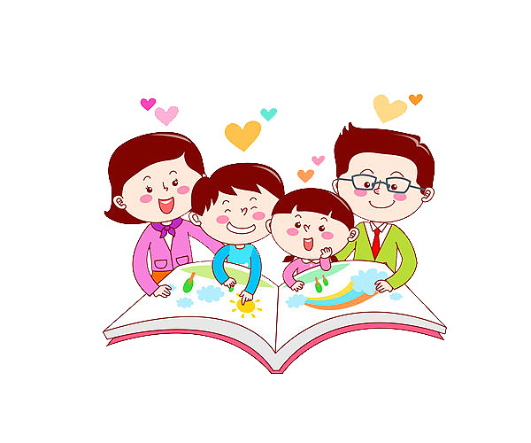 一家人看一本书