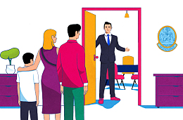 卡通创意拜访插画