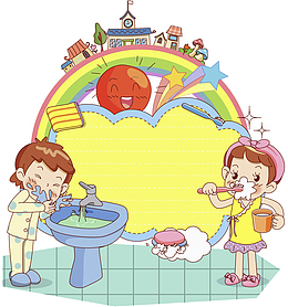 刷牙的孩子