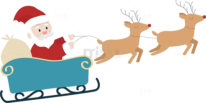 圣诞老人驯鹿雪橇车