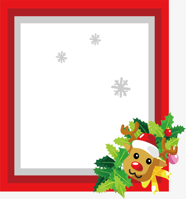 驯鹿圣诞相框免抠素材免费下载_觅元素51yuansu.com