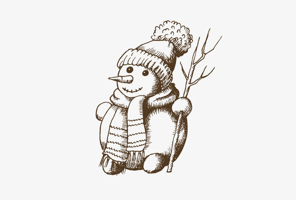 手绘雪人