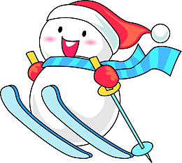 可爱圣诞节滑雪雪人