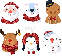 矢量手绘圣诞图案