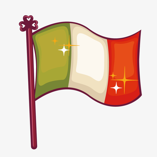 绿红白三色旗帜