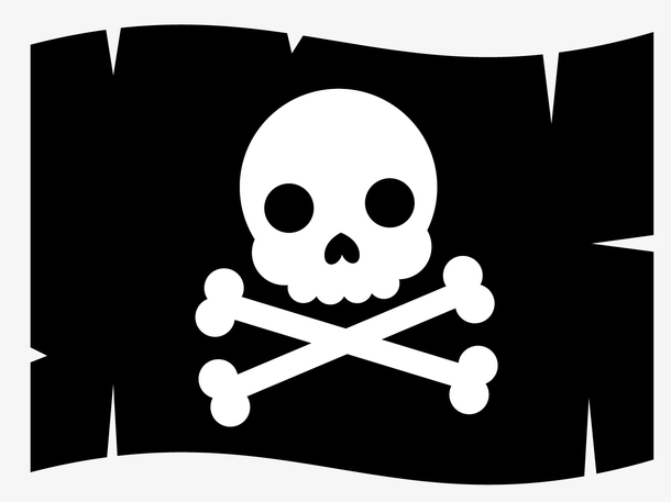 海盗旗帜简笔画图片